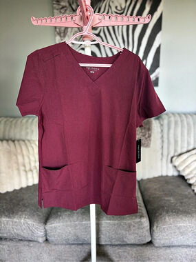 apricot Short Sleeve Scrub Top